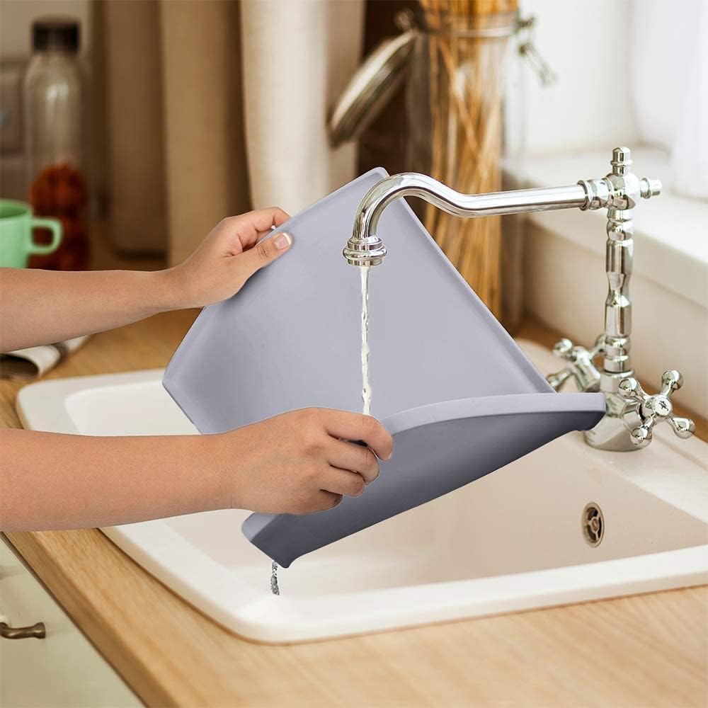 CatGuru Cat Food Mat, Small & Large Pet Food Mat, 100% Waterproof Cat Placemat for Food and Water, Silicone Mats for Pets Bowls, Non-Slip Mats for Pet Bowl or Fountain (Large, Gray)