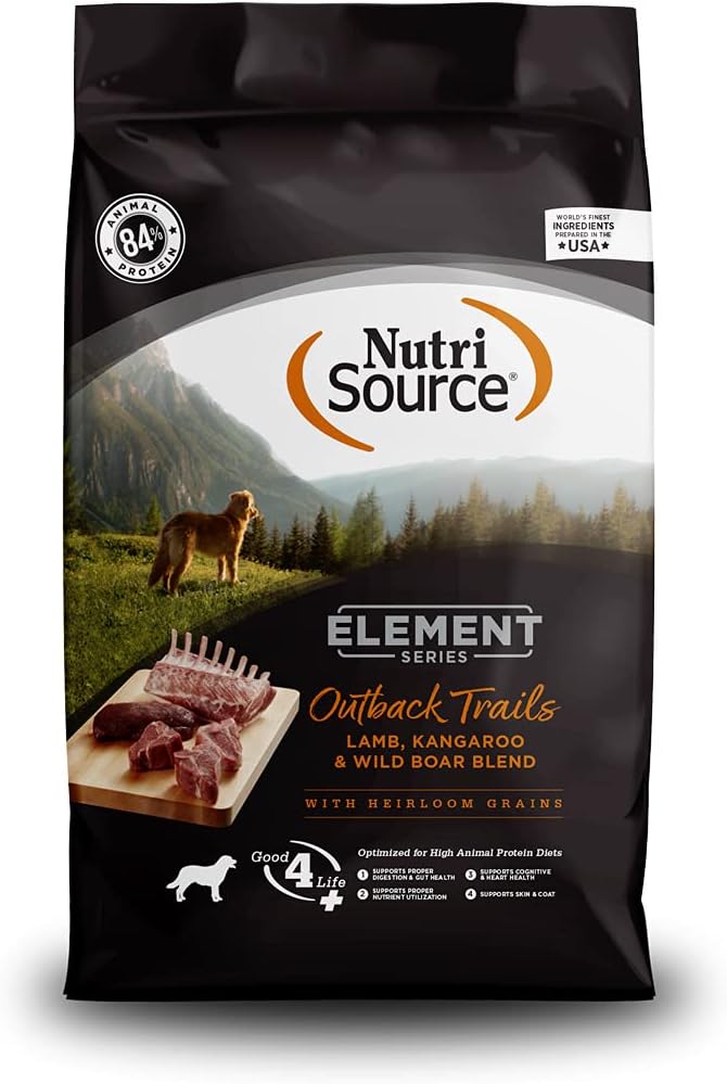 NutriSource Element Series Outback Trails Dry Dog Food, Lamb, Kangaroo and Wild Board, 24LB