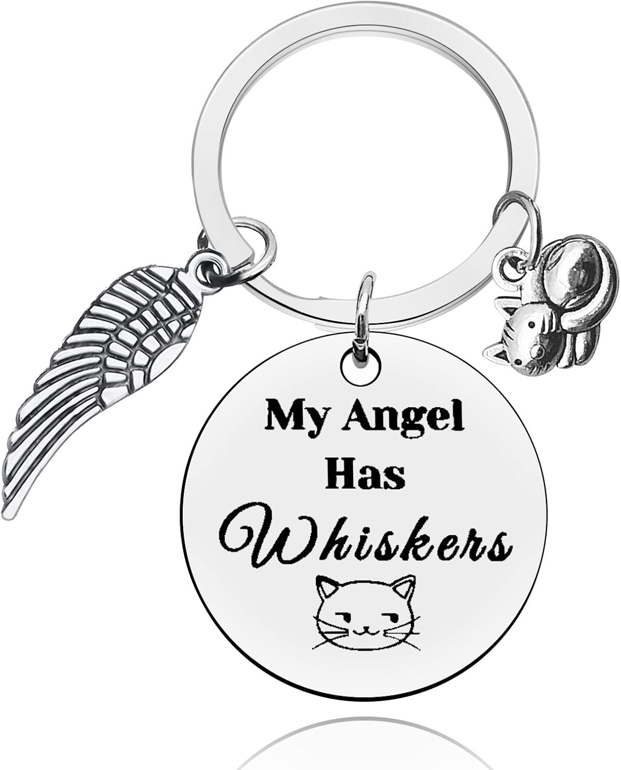 Baipilu Pet Memorial Keychain Gifts Keyring Gift for Loss of Cat In Memory of Cat Pet Jewelry Sympathy Gifts for Cat Lover Family Remembrance Condolences Gift for Women Men Cat Lovers Friends Sister