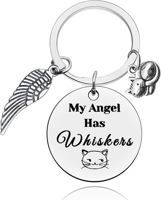 Baipilu Pet Memorial Keychain Gifts Keyring Gift for Loss of Cat In Memory of Cat Pet Jewelry Sympathy Gifts for Cat Lover Family Remembrance Condolences Gift for Women Men Cat Lovers Friends Sister