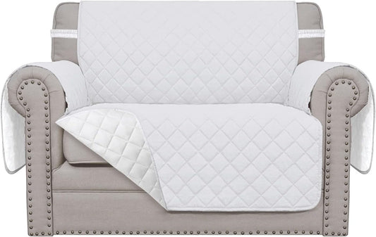 Easy-Going Oversized Chair Sofa Slipcover Reversible Sofa Cover Water Resistant Couch Cover Furniture Protector Cover with Elastic Straps for Pets Dog (Oversized Chair, White/White)