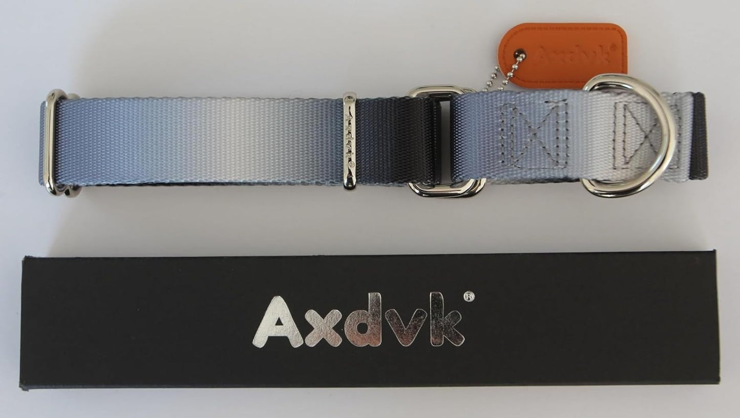 Martingale Dog Collar Colorful Gradient Fashionable - Anti-Escape Soft Durable Pets Collar for Walking Training Outdoor Daily Use -Small, Blue Black