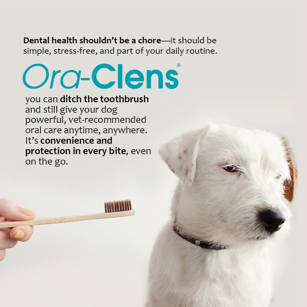 Oral Hygiene Chews for Small Dogs - Cleans Teeth and Freshens Breathe - Coated with Enzymes - Prevents Plaque & Bacteria Build Up - 30 Chews