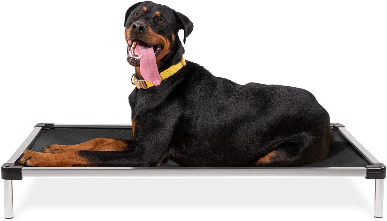 K9 Ballistics Chew Proof Elevated Cooling Dog Bed - Made for Aggressive Chewers, Virtually Indestructible, Ripstop Fabric with No Padding, Pre-Assembled - XL, Obsidian Black