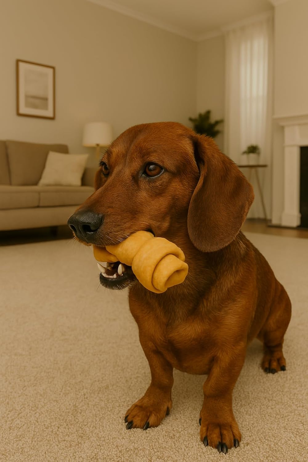 Pet Factory American Beefhide 4-5" Knotted Bones Dog Chew Treats - Chicken Flavor, 4 Count/1 Pack