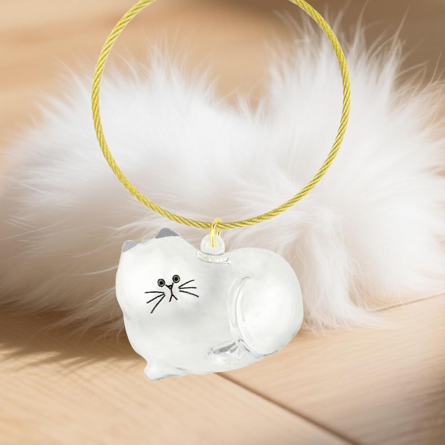 Cat Hair Keychain, 2Pcs Cat Hair Storage Bottle，Pet Fur Keepsake,Pet Hair Storage/Memorial Keychain,Cute Pet Memorial Gifts,[E Model]