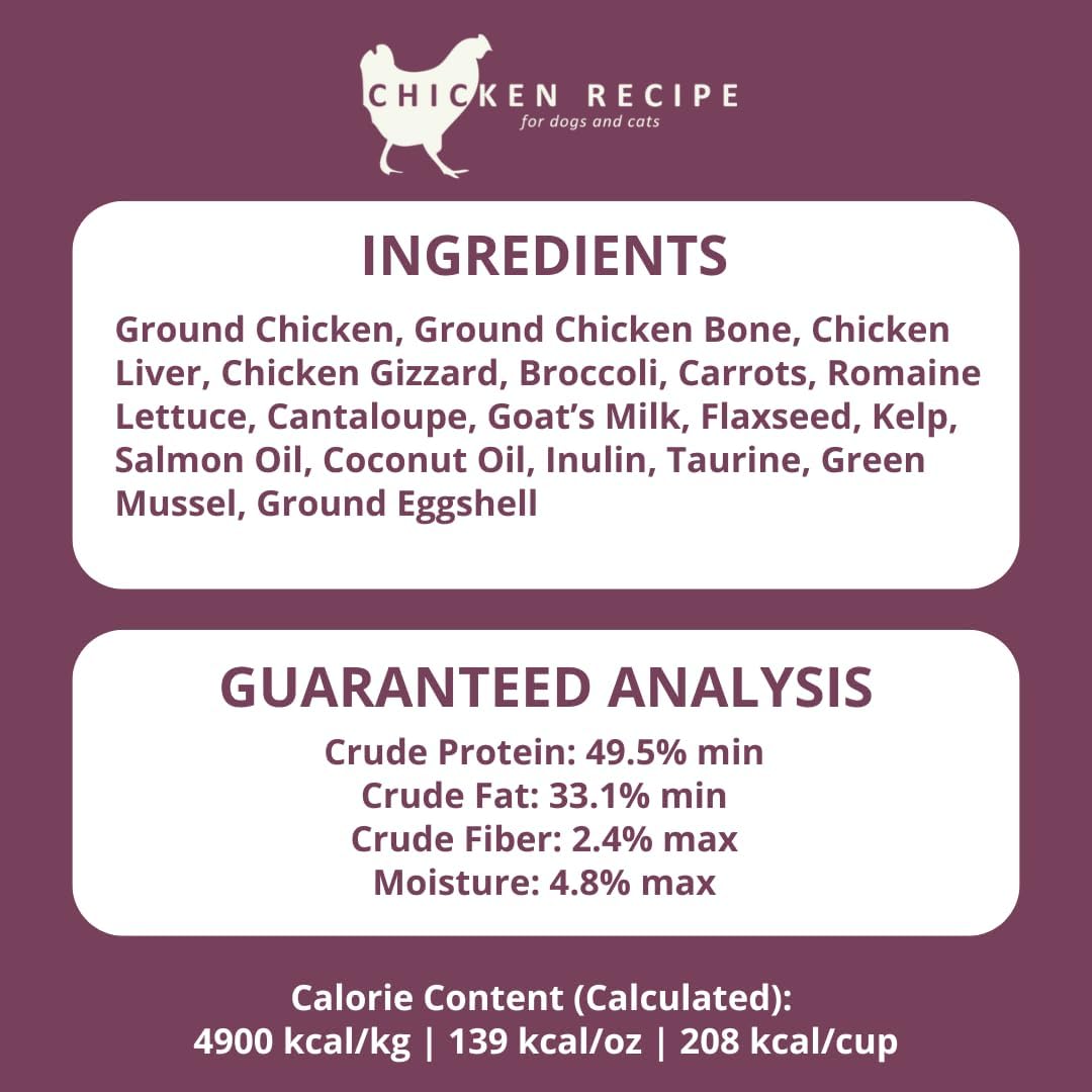 Steve's Real Food Freeze-Dried Raw Nuggets - Chicken Recipe - Raw Pet Food for Dogs and Cats - 20 oz