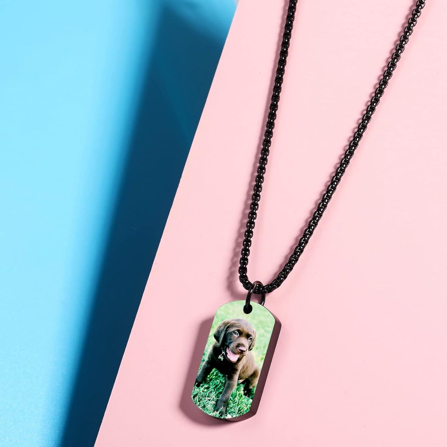 Personalized Urn Necklace for Pet Ashes Custom Photo/Name/Date Paw Print Pendant for Women Men Cremation Jewelry Memorial Keepsake for Dog/Cat/Pet Urn Necklace with Funnel Fill Kit