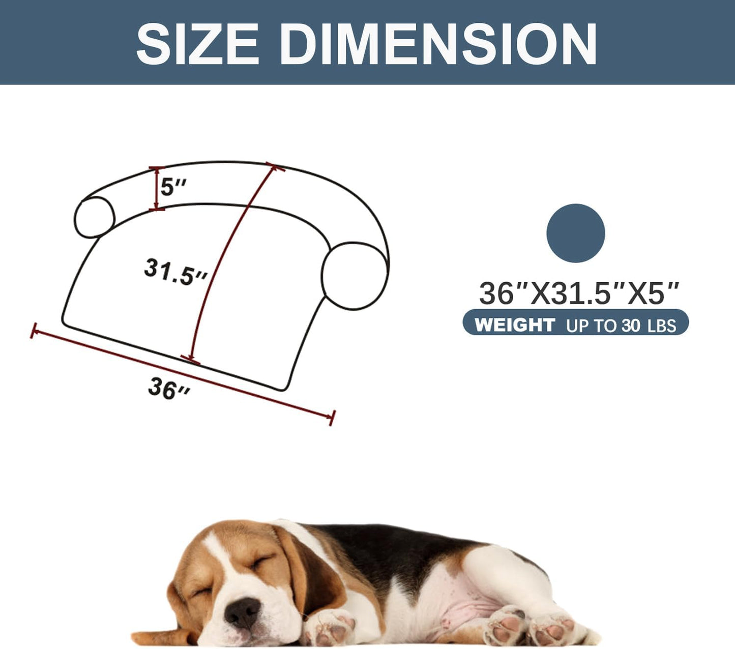 Calming Dogs/Cats Bed Mats, Dog Pad Washable Removable Couch Cover, Plush Long Fur Mat for Pets, Waterproof Lining, Perfect for Small, Medium and Large Dogs and Cats (Navy Blue, 36"x31")