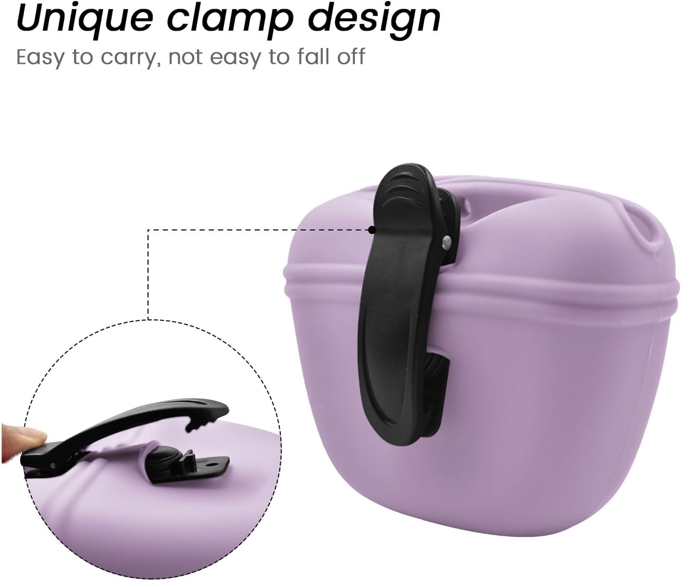 AUDWUD Silicone Dog Treat Pouch,With Dog Training Clicker,Clip on Portable Training Container,Convenient Magnetic Buckle Closing and Waist Clip