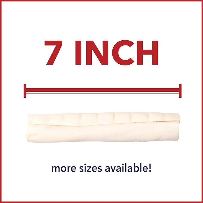 Pet Factory American Beefhide 7" Rolls Dog Chew Treats - Natural Flavor, 4 Count/1 Pack