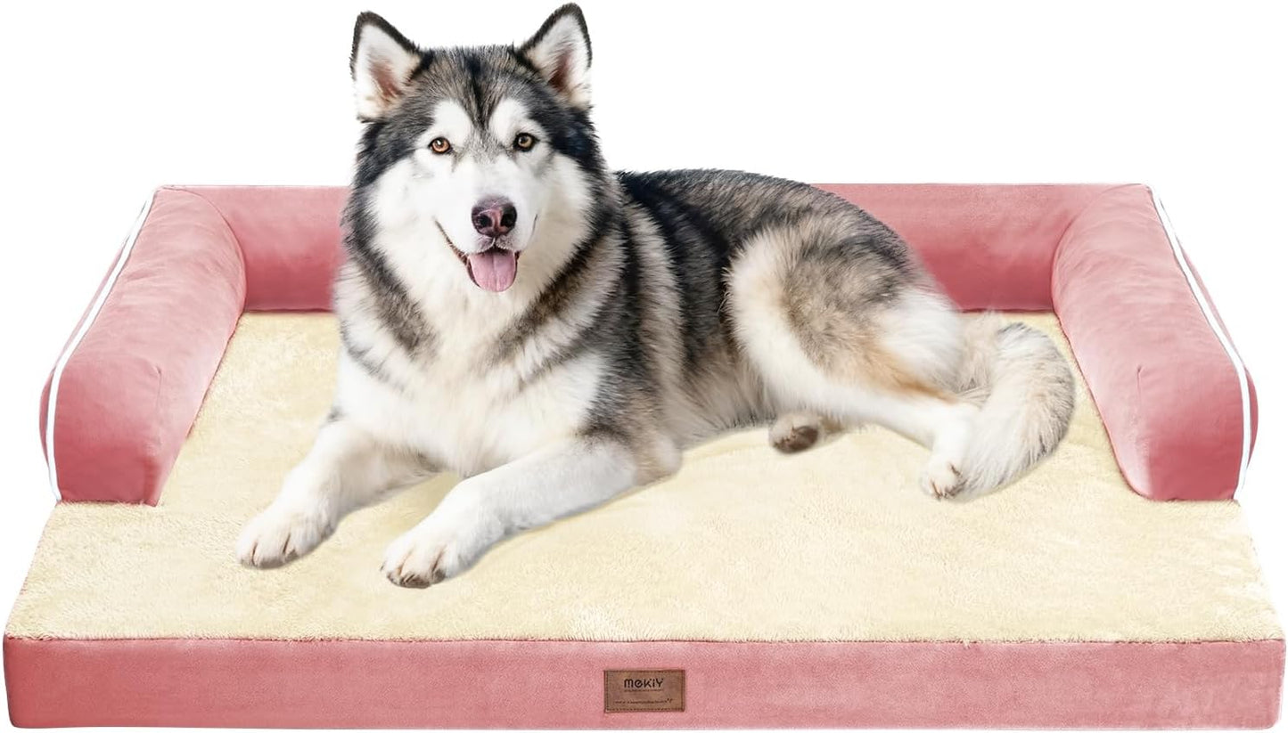 Dog Bed Large Sized Dogs-Orthopedic Waterproof Bed for Dogs,Large Dog Beds with Washable Removable Cover & Non-Slip Bottom