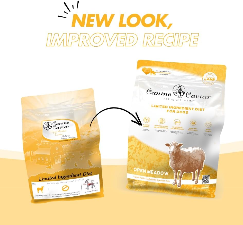 Canine Caviar - Open Meadow: Lamb & Pearl Millet Alkaline Dry Dog Food, Limited Ingredients, Gluten-Free, Based on Science & Research, Veterinary Alternative Diet (4.4 Pound Bag)