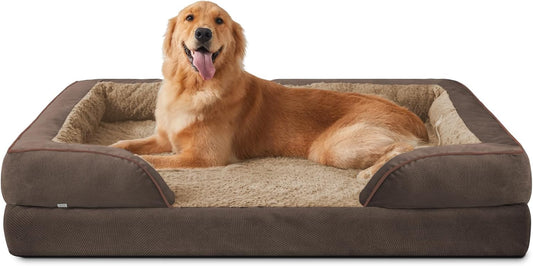 INVENHO Orthopedic Dog Beds Large Sized, XL Egg-Crate Foam Dog Couch with Washable Removable Cover, Waterproof Lining and Nonskid Bottom