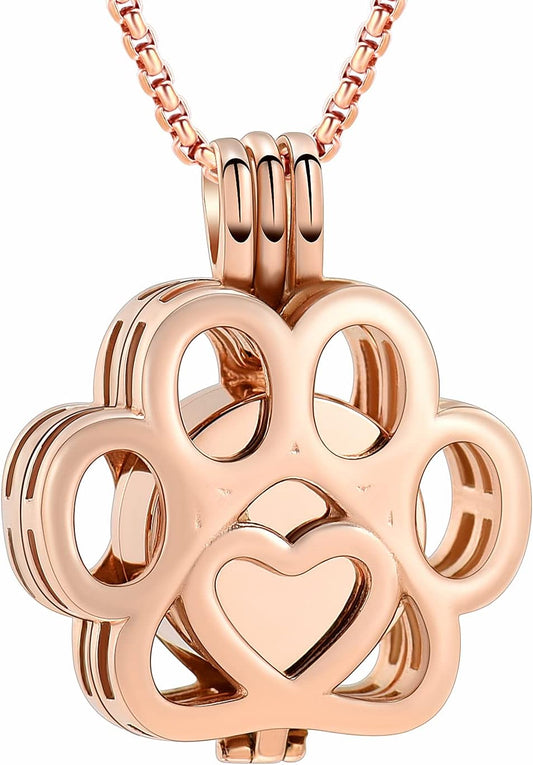 Oinsi Pet Cremation Jewelry For Ashes For Dog/Cat Paw Stainless Steel Memorial Locket Urn Necklace Inside Mini Case Keepsake Cremation Jewelry Women Men