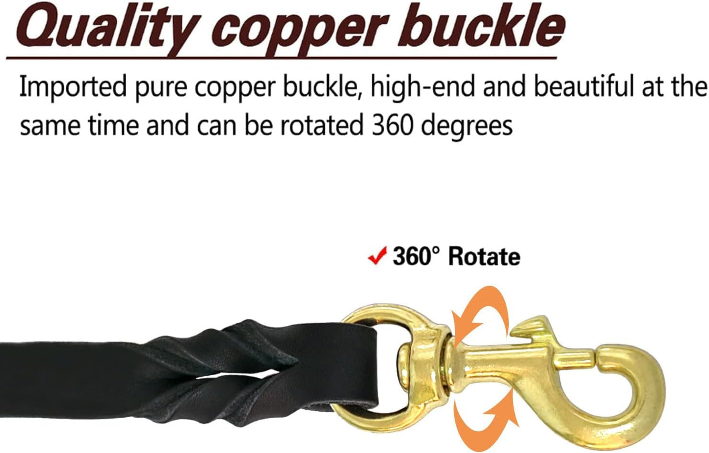 Leather Dog Leash 4ft x 3/4 inch, Heavy Duty Dog Training Leash, Strong Sturdy Genuine Leather Braided Pet Leashes, Soft and Comfortable Pet Lead for Large, Medium Dogs