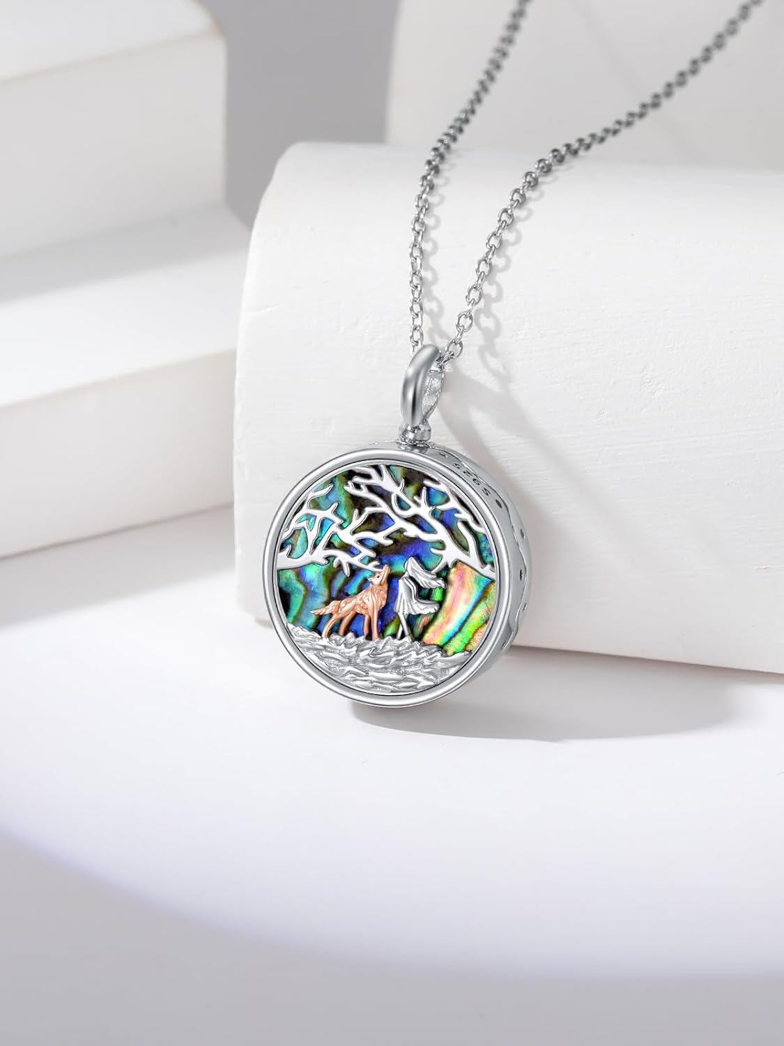 WINNICACA Urn Necklace for Ashes Sterling Silver Abalone Shell Cremation Jewelry for Ashes Jewelry Gifts for Nature Lovers Keepsake Memorial Jewelry for Women