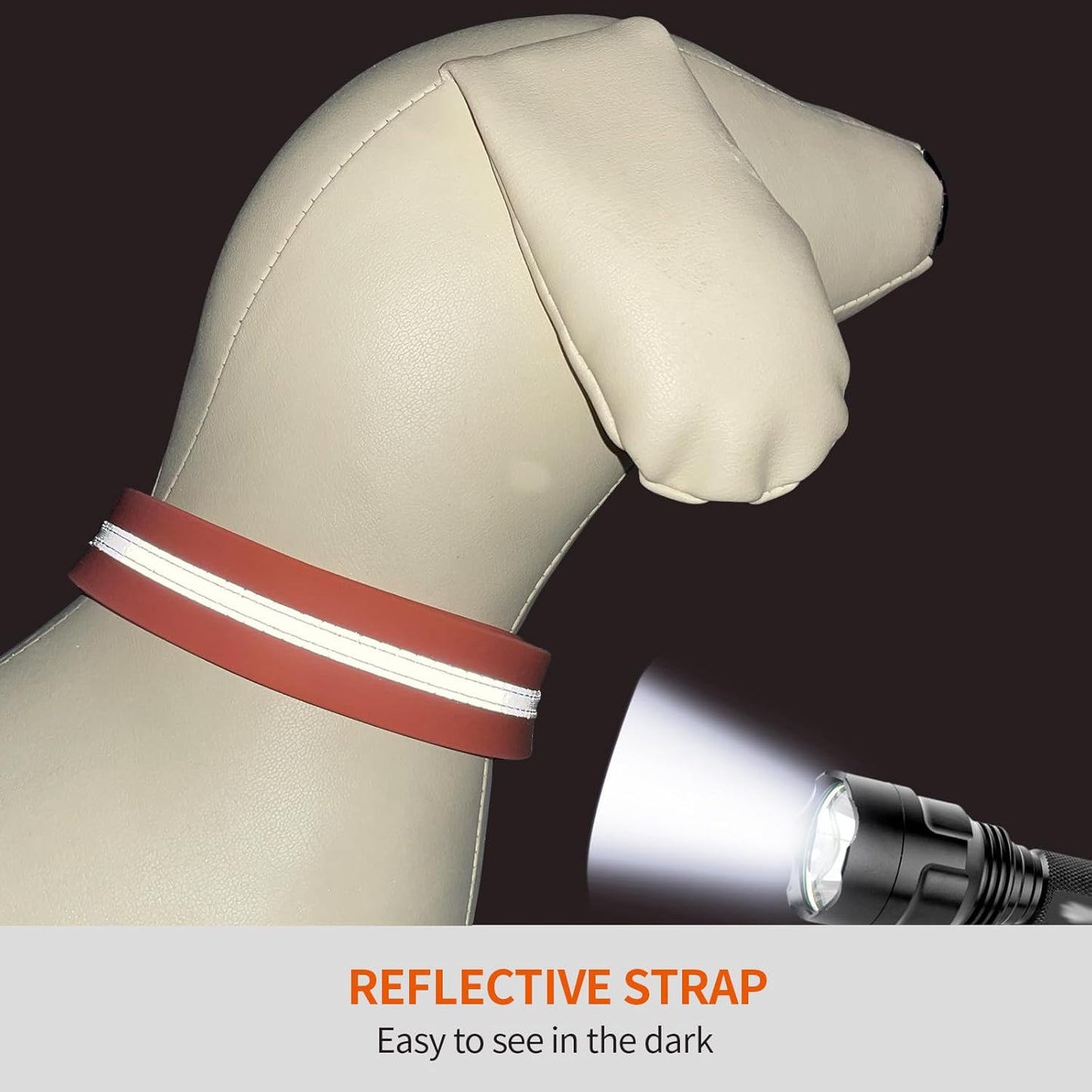 NIMBLE Dog Collar Waterproof Pet Collars Adjustable, Reflective, Durable Flex Poly Coated Nylon Basic Dog Collars 9 Colors in Size S/M/L (Large (15.35”-24.8”inches), Apricot Brandy red)