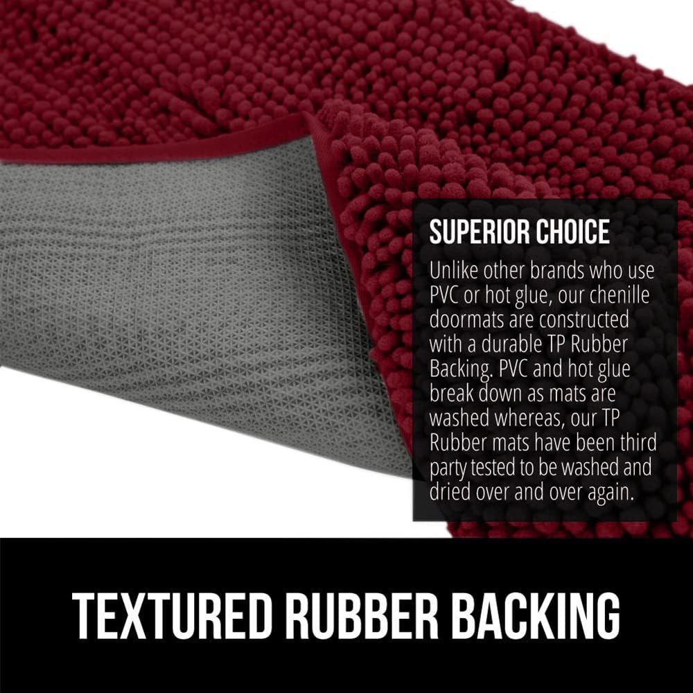 GORILLA GRIP Dog Doormat, Absorbent Doormats for Muddy Dogs Paws, 30x20 Machine Washable Soakstopper Rugs, Cleaner Floors, US Designed Pet Bed Door Mat, Indoor Entrance Pets Rug, Burgundy