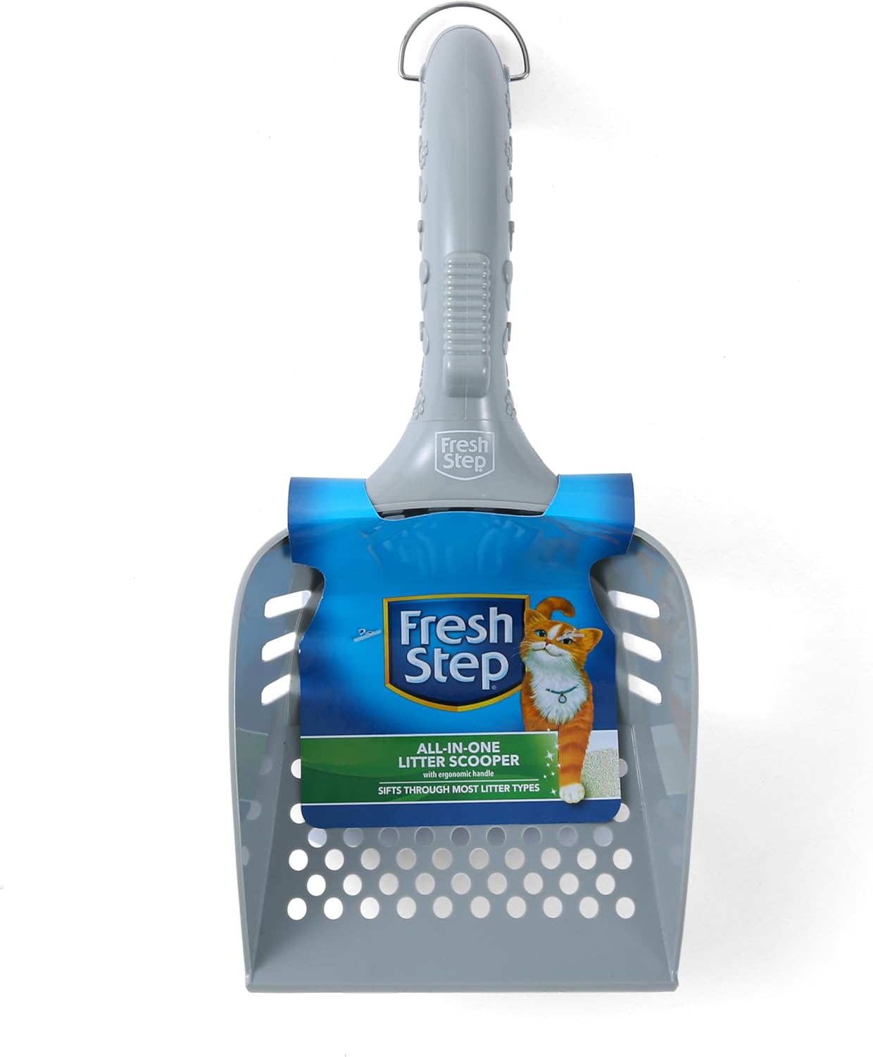 Fresh Step All In One Litter Scoop - Fast and Easy to Use Cat Litter Scooper - Deep Shovel Ergonomic Handle Grip Kitty Litter Scooper to Scoop Away Cat Litter