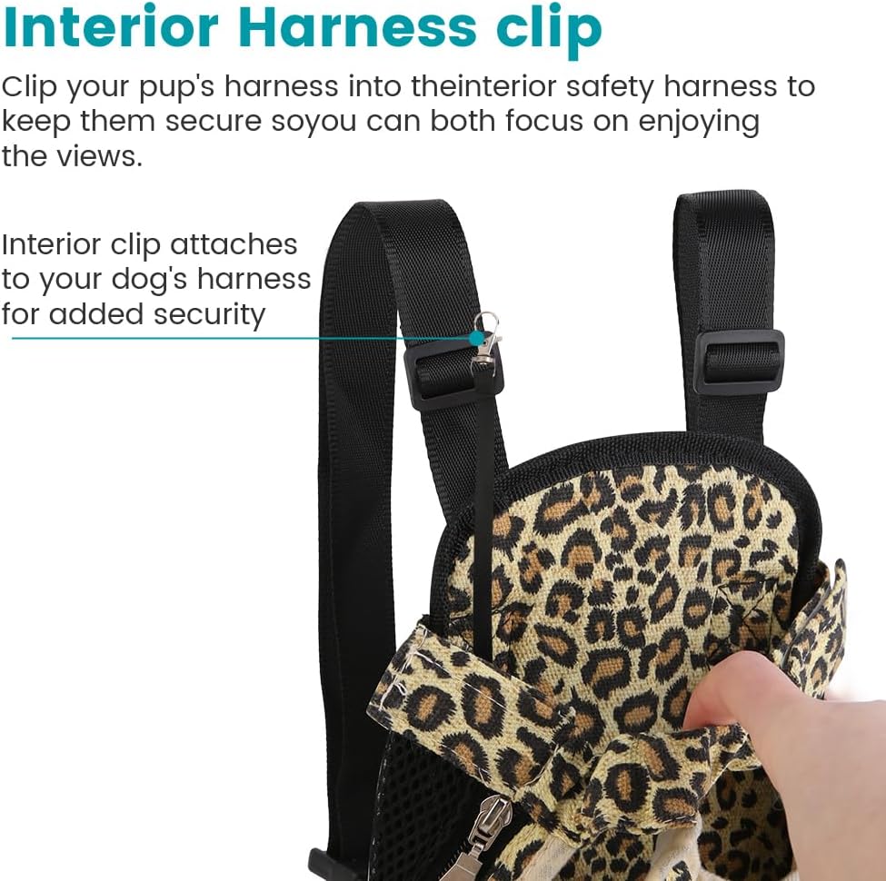 Inspack Dog Backpack Carrier/Cat Carrier, Adjustable Pet Front Carriers Travel Bag for Puppy Medium Dogs, Legs Out, Soft Ventilated Dog Chest Carry Backpacks for Hiking/Camping, 10-16 lbs, Black