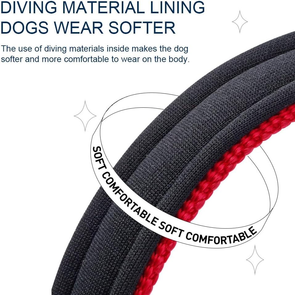 Custom Reflective Dog Collars with Embroidered Name and Phone Number, Soft Neoprene Padded Breathable Nylon Personalized Pet Collar Adjustable for Large Medium Small Dogs