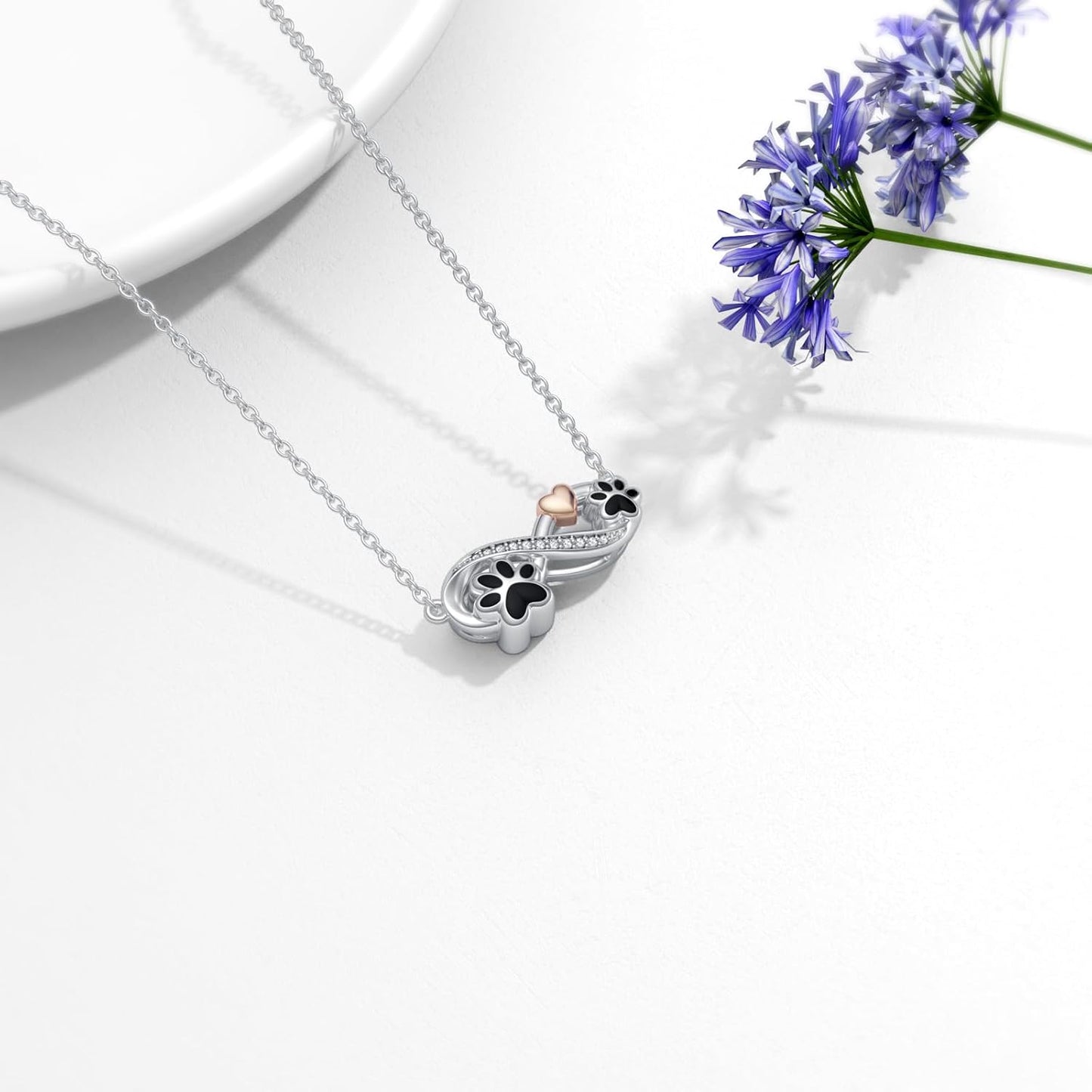 Sterling Silver Pet Urn Necklace for Ashes - Memorial Keepsake for Dog, Cat Pet