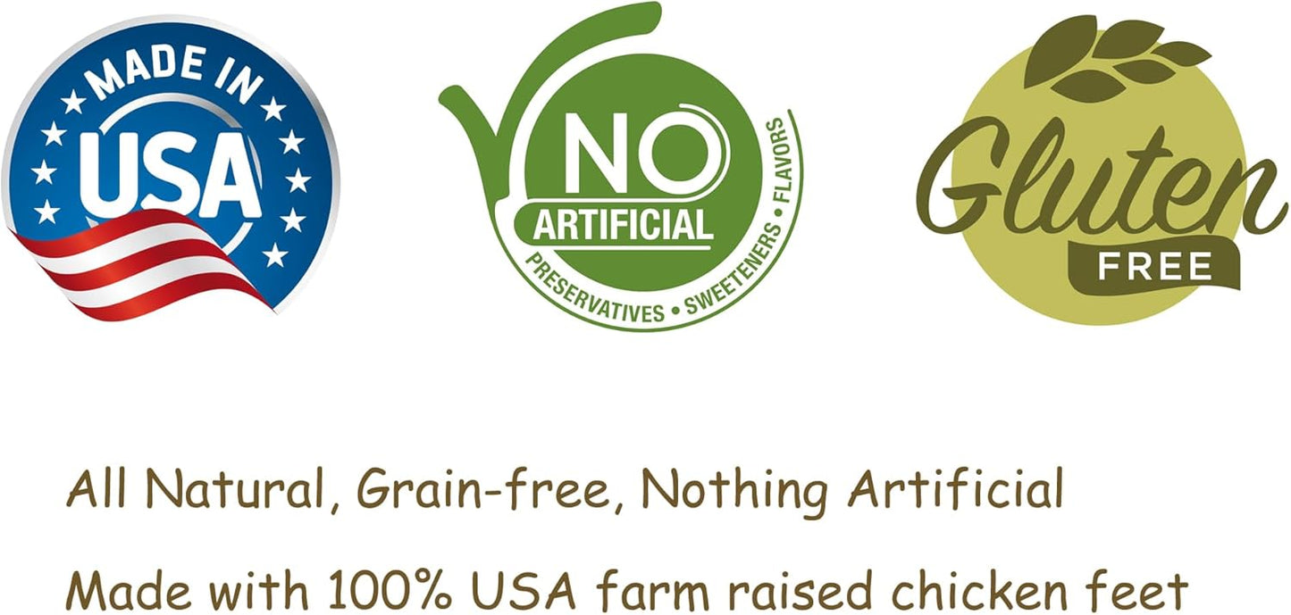 American Paws Dehydrated Chicken Feet Dog Treats, Only One Ingredient, No Additives, Made and Sourced in USA (1LB)