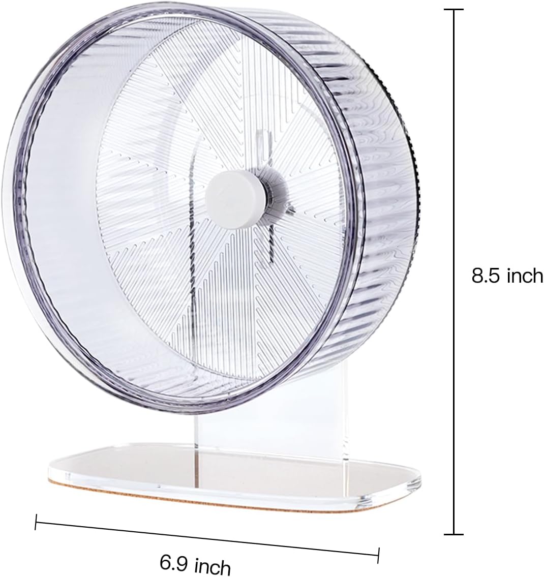 Super-Silent Hamster Exercise Wheel: Silent Spin Toys Hamster Running Wheels with Height Adjustable Stand for Hamsters Gerbils Mice Or Other Small Animals -6.5inch Purple