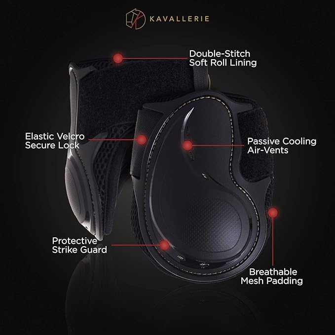 Kavallerie PRO-K Soft No Turn Bell Boots Ultimate Hoof Protection, with Anti-Spin Fastening System, Durable & Prevents Overreaching