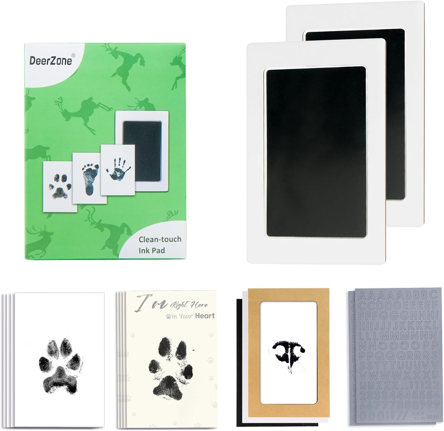 Inkless Paw Print Kit,Dog Paw Print Kit,Dog Nose Print Kit,Clean Touch Ink Pads and Imprint Cards,Pet Paw Print Impression Kit for Dogs Cats Footprint Keepsake
