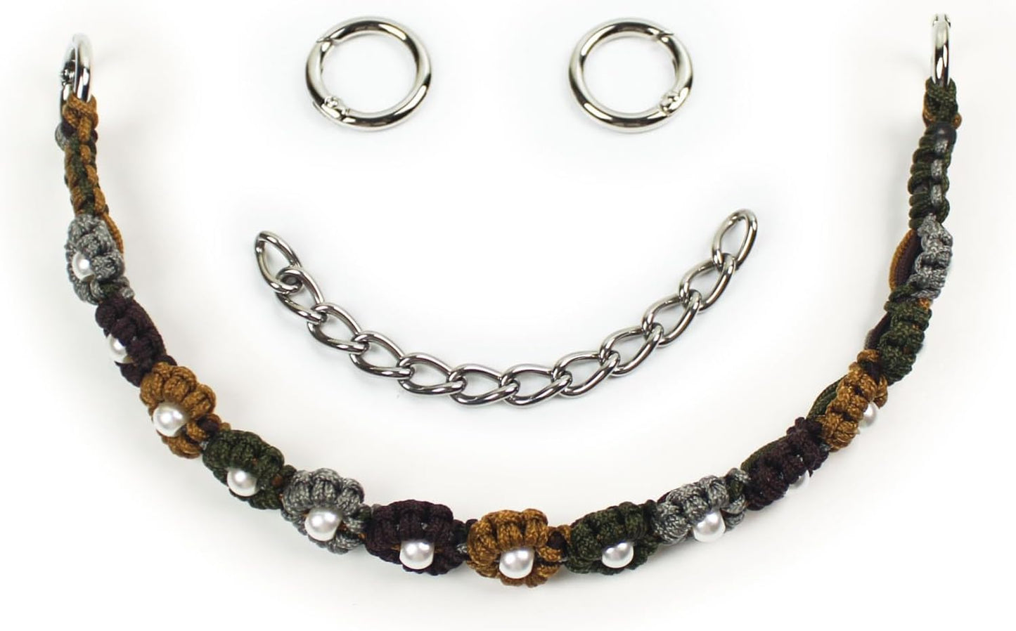 Cute Handmade Paracord Dog Collar – Unique Hand-Braided Multi-Color Flower Design Pet Accessory for Medium Dogs Fit 14-18" Size M