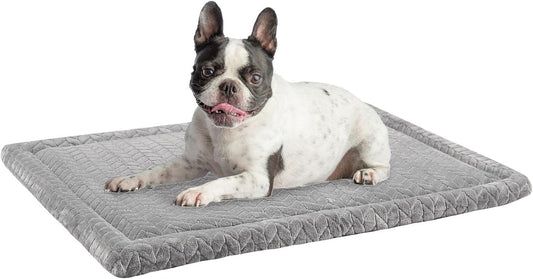 BEAUTYZOO Dog Bed Crate Pad 30 x 20 inch, Washable Dog Crate Mat for Medium Sized Dogs, Anti-Slip Pet Crate Bed Kennel Pad, Durable Cozy Puppy Sleeping Mat Rectangle Mattress, Grey