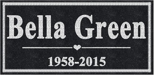 ODB Personalized Pet Memorial Stones, Black Granite Memorial Garden Stone Engraved with Photo, Gifts for Someone Who Lost a Loved One, or Pet, Dog, Cat (Style 2)