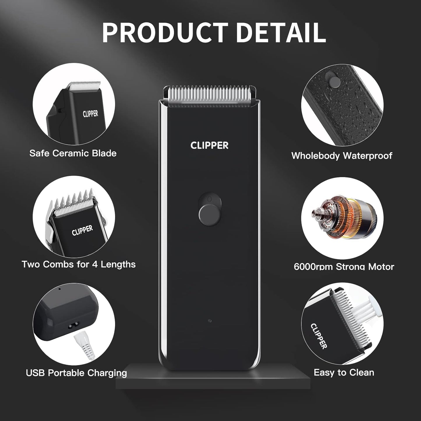 Home Professional Dog Grooming Kit Clipper Low Noise USB Rechargeable for Dog Cat