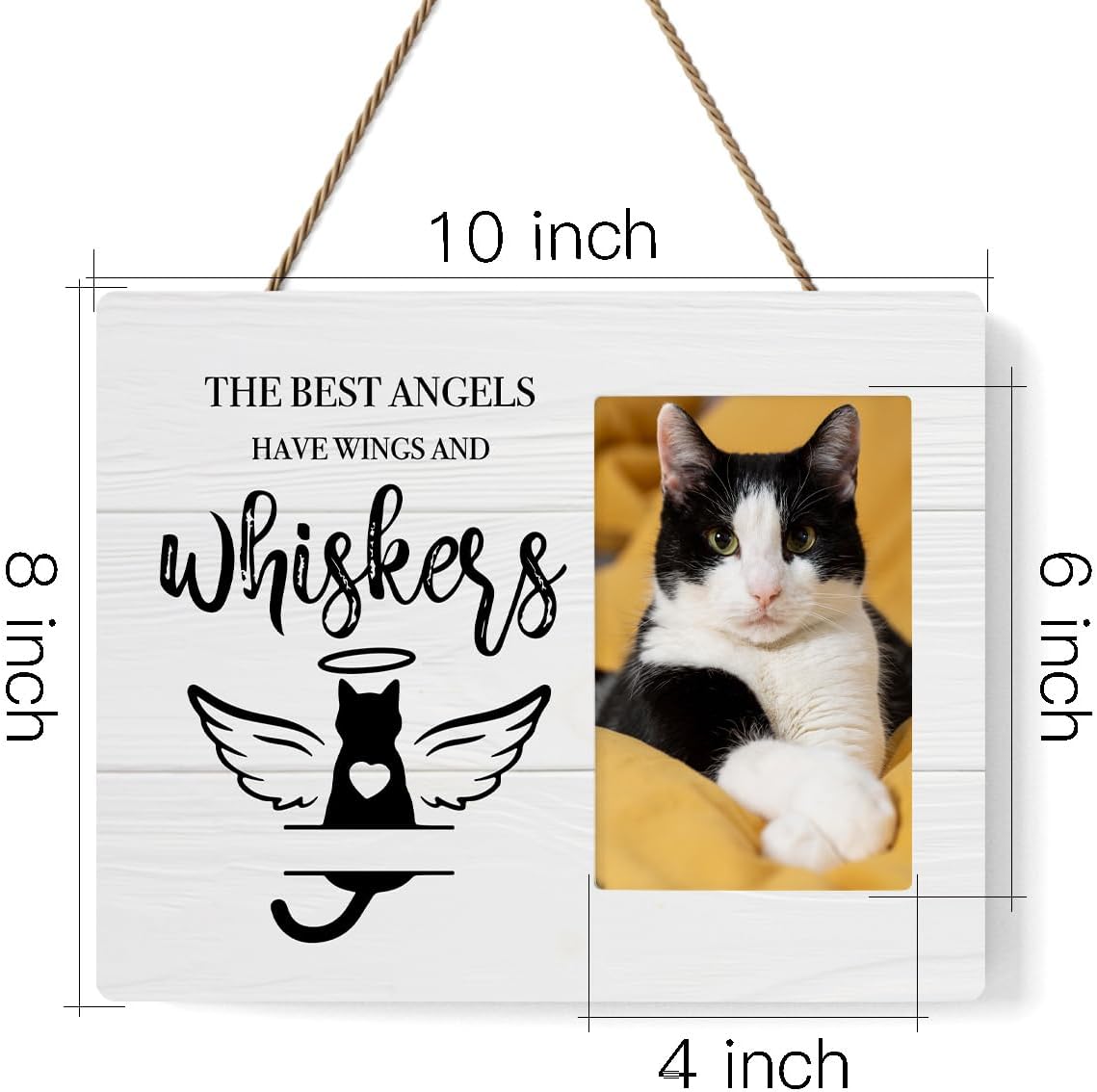 Pet Memorial Gifts for Cats, Cat Memorial Gifts for Loss Of Cat, Pet Loss Sympathy Gift Picture Frame, Pet Loss Gifts, Pet Remembrance Gift Cat Memorial Photo Frame for Desk Shelf Table Home Decor
