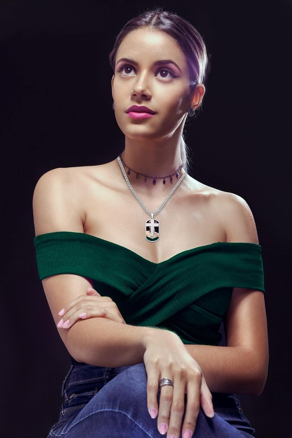 CharmSStory Personalized Photo Necklaces Custom Engraved Name Necklace Memory Keepsake Picture Necklace Pendant Customized Gifts for Women Men