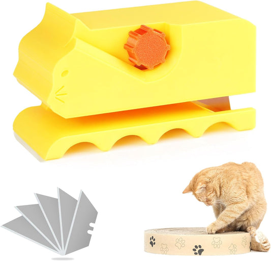 Cardboard Strip Cutter for Cat Scratchers, with 6pcs Blade,3D Printed Card Board Cutter Kids DIY Cat Scratchers Cardboard Strip Tool Machine for Cat Love