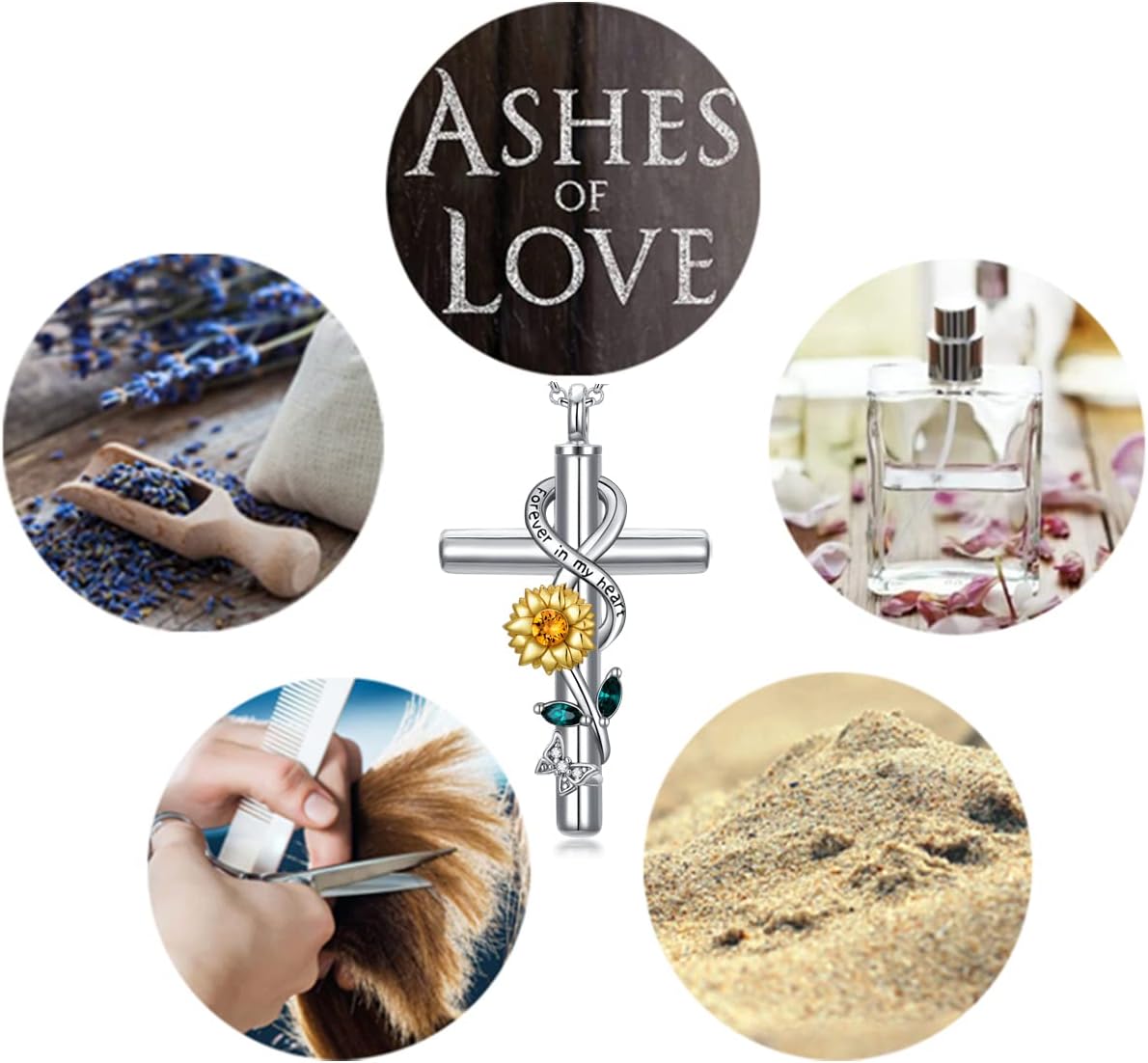 Cross Urn Necklace for Ashes 925 Sterling Silver Cremation Jewelry with Funnel Filler Kit Ashes Necklace for Human Women Girl Pets