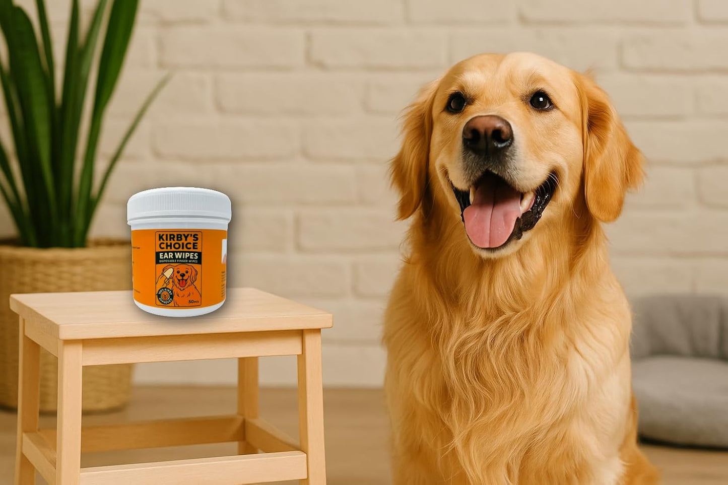 Kirby's Choice Pet Wipes 50 Ct Canister – Dog & Pet Finger Wipes for Teeth & Ears – Gentle Grooming Wipes for Oral Care & Ear Cleaning – Safe, Durable & Easy to Use (Ears)