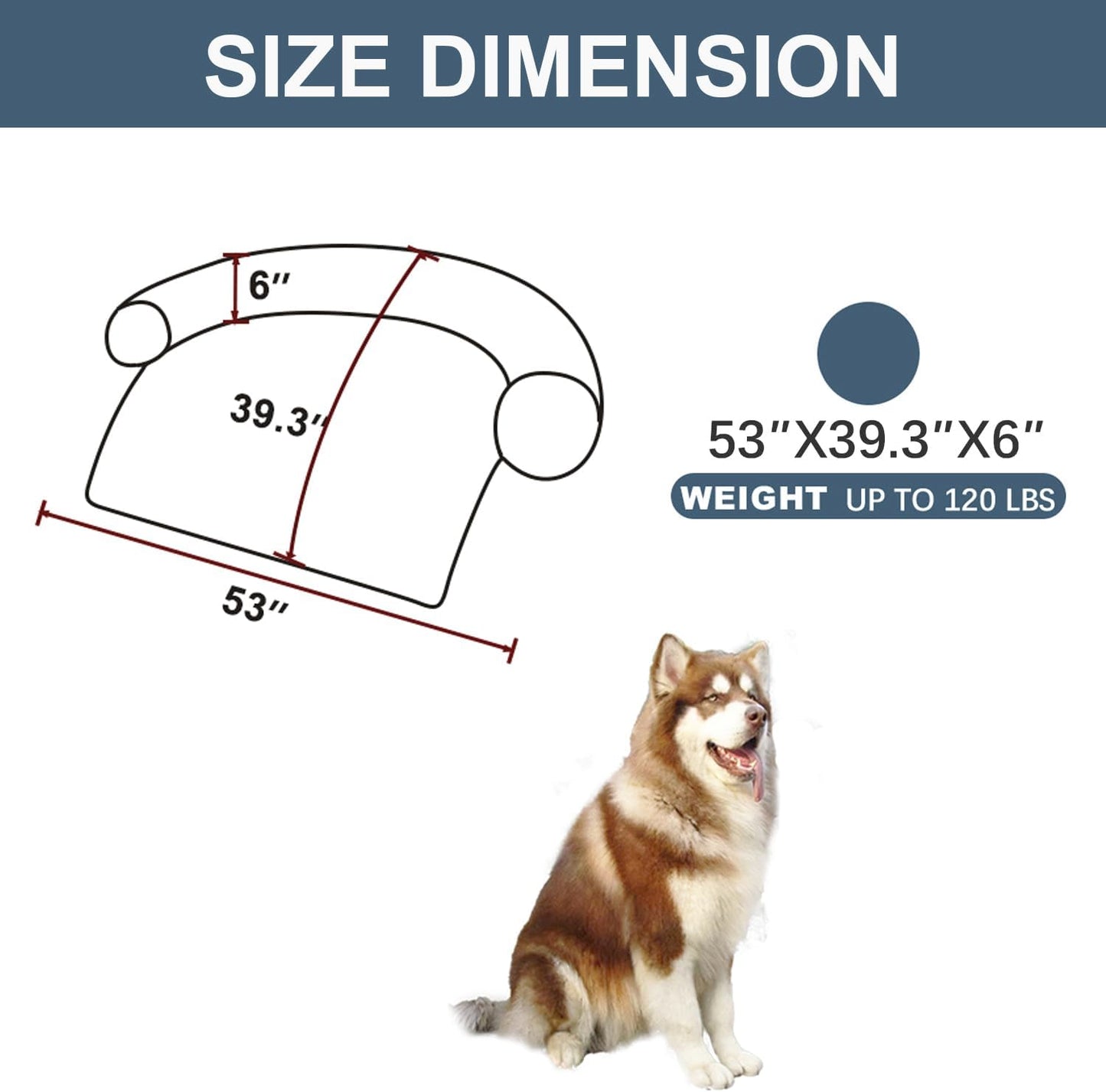 Calming Dogs/Cats Bed Mats, Dog Pad Washable Removable Couch Cover, Plush Long Fur Mat for Pets, Waterproof Lining, Perfect for Small, Medium and Large Dogs and Cats (Navy Blue, 53"x39")