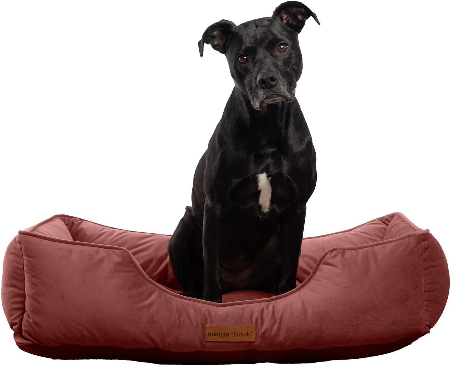 Modern Threads Luxury Dog Bed - Comfortable Tufted Velvet Cushion for Small to Large Dogs - Machine Washable - Durable & Cute Sleep Space for Pets - Pamper Your Pet with Cozy Beds - Rosewood