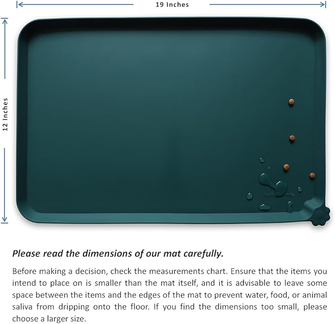 Hoki Found Silicone Pet Food Mats Tray - High-Lips Pet Dog Cat Bowl Mats - Dog Pet Cat Feeding Mat - Waterproof Dog Cat Food Mats -Pet Water Mats for Floors - Dark Cedar