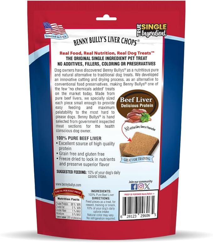 Chops Beef Liver Dog Treats, Freeze-Dried, Low Fat, High Energy & Nutrient Rich Food for Your Furry Friend, All Natural Ingredients - 396g