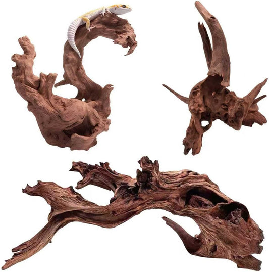 EFFIELER Natural Driftwood for Aquarium Decor – Real Wood Branches for Fish Tank, Reptile Habitat, Terrarium, Hermit Crab, Shrimp Tank,Safe for Aquatic Pets – Unique Size (7-11Inch, 3-Pack)