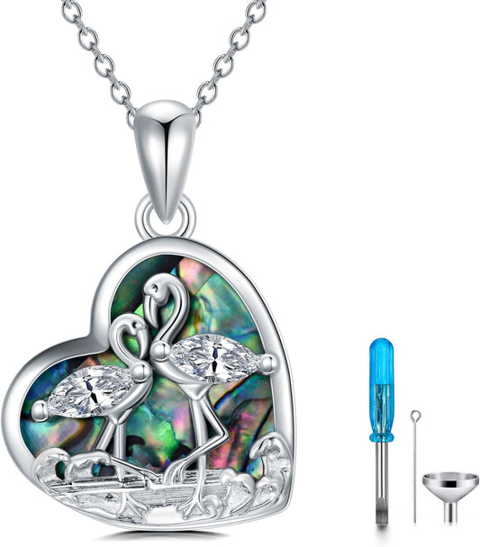 WINNICACA Urn Necklace for Ashes Sterling Silver Abalone Shell Cremation Jewelry for Ashes Jewelry Gifts for Nature Lovers Keepsake Memorial Jewelry for Women
