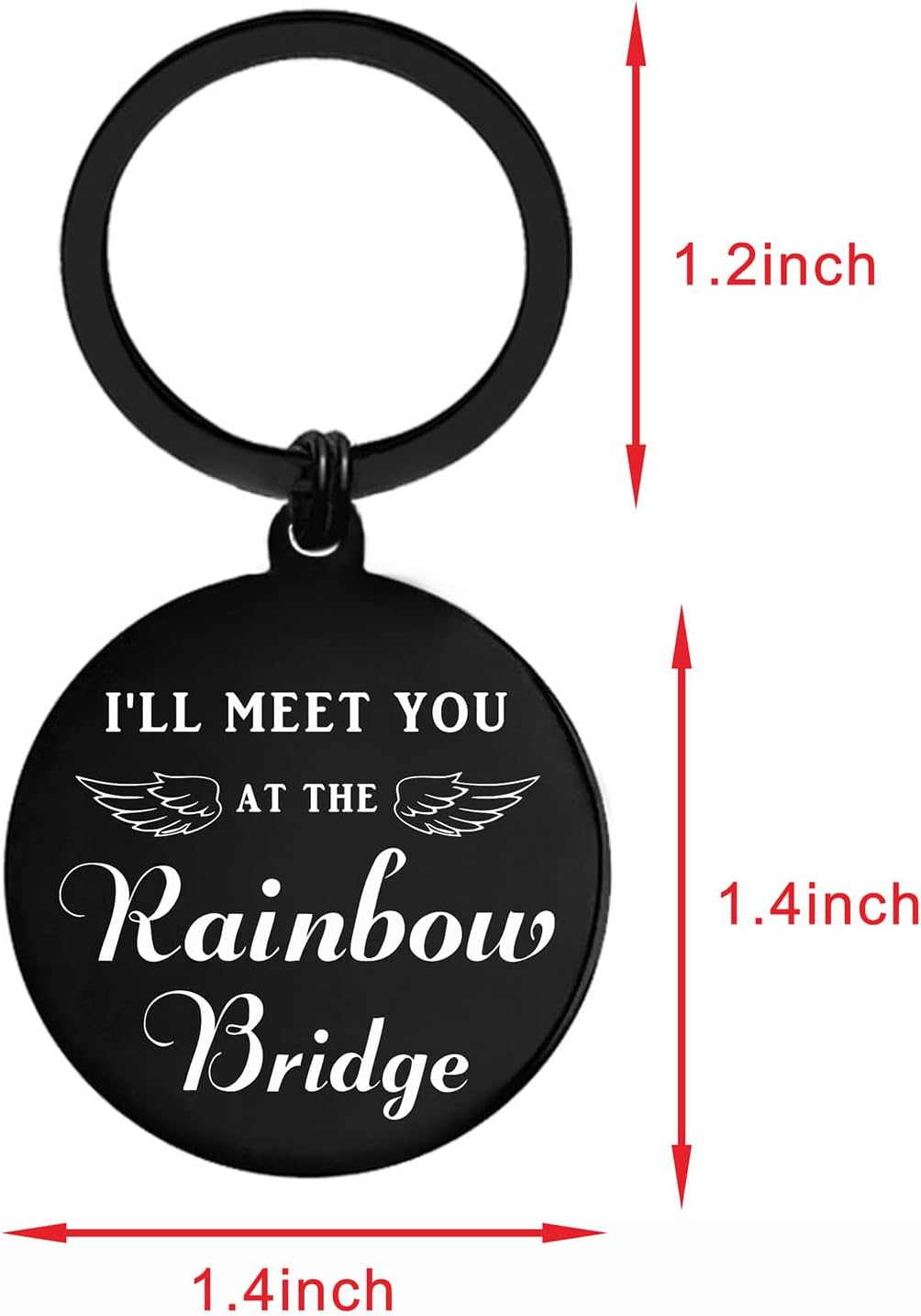 ENGZHI Rainbow Bridge Pet Memorial Keychain Gifts - Once By My Side Forever In My Heart - Loss of Pet Sympathy Bereavement Gift Dog Cat