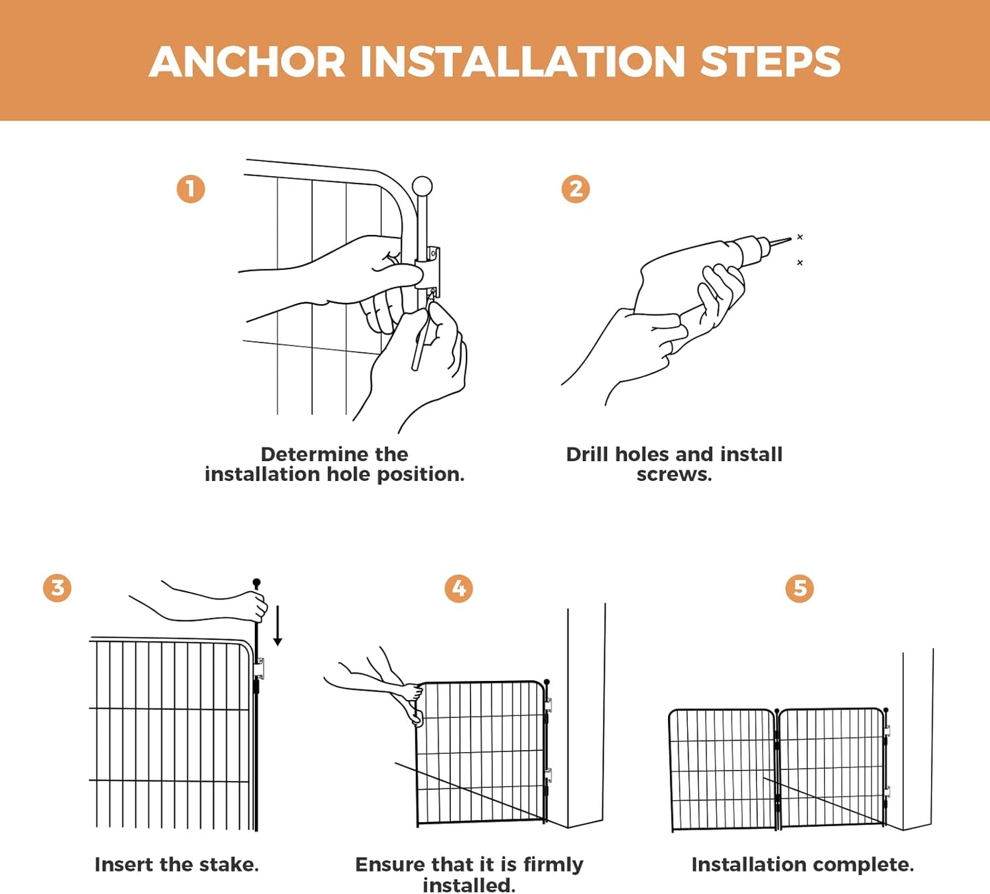 FXW Dog Gate Extra Wide Designed for Indoor Use, Adjustable Width Up to 219-inch Wide (32" H 8 Wire Panels for Small and Medium Dogs), White