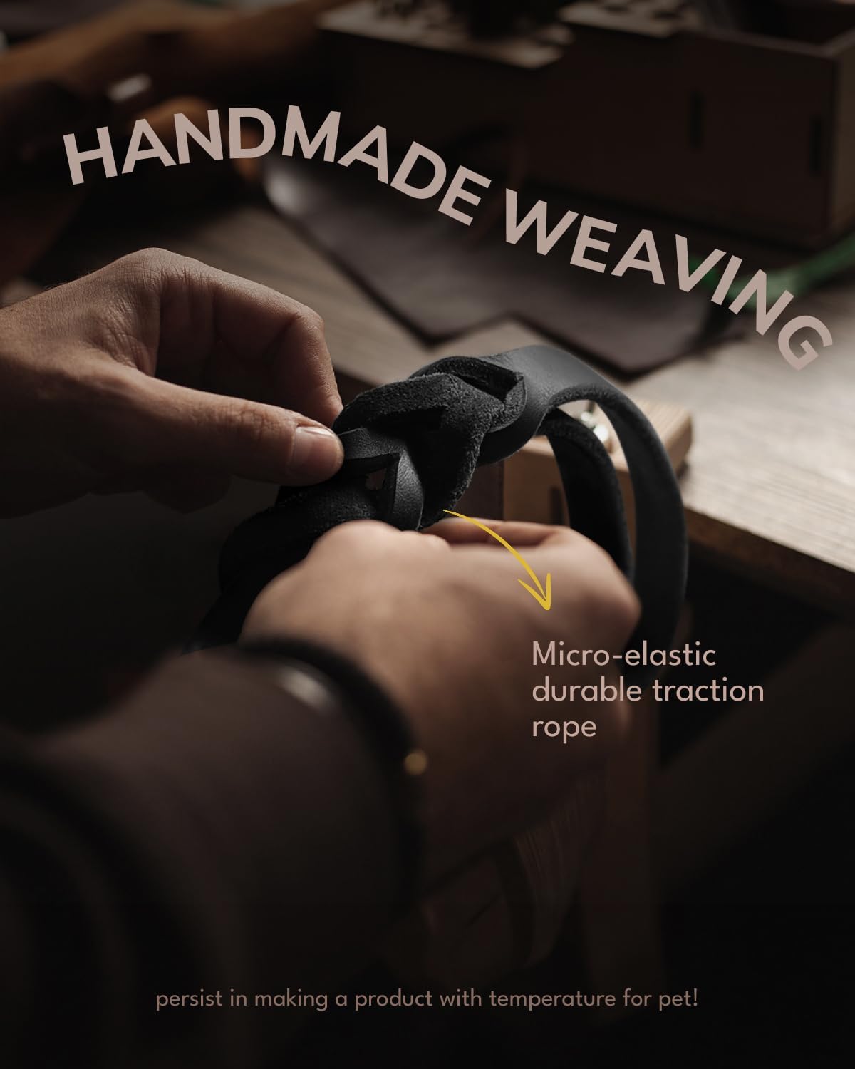 FAIRWIN Leather Dog Leash 6 Foot - Braided Military Grade Heavy Duty Dog Leash for Large Medium Small Dogs Training and Walking(Black, L:3/4" x 6ft)