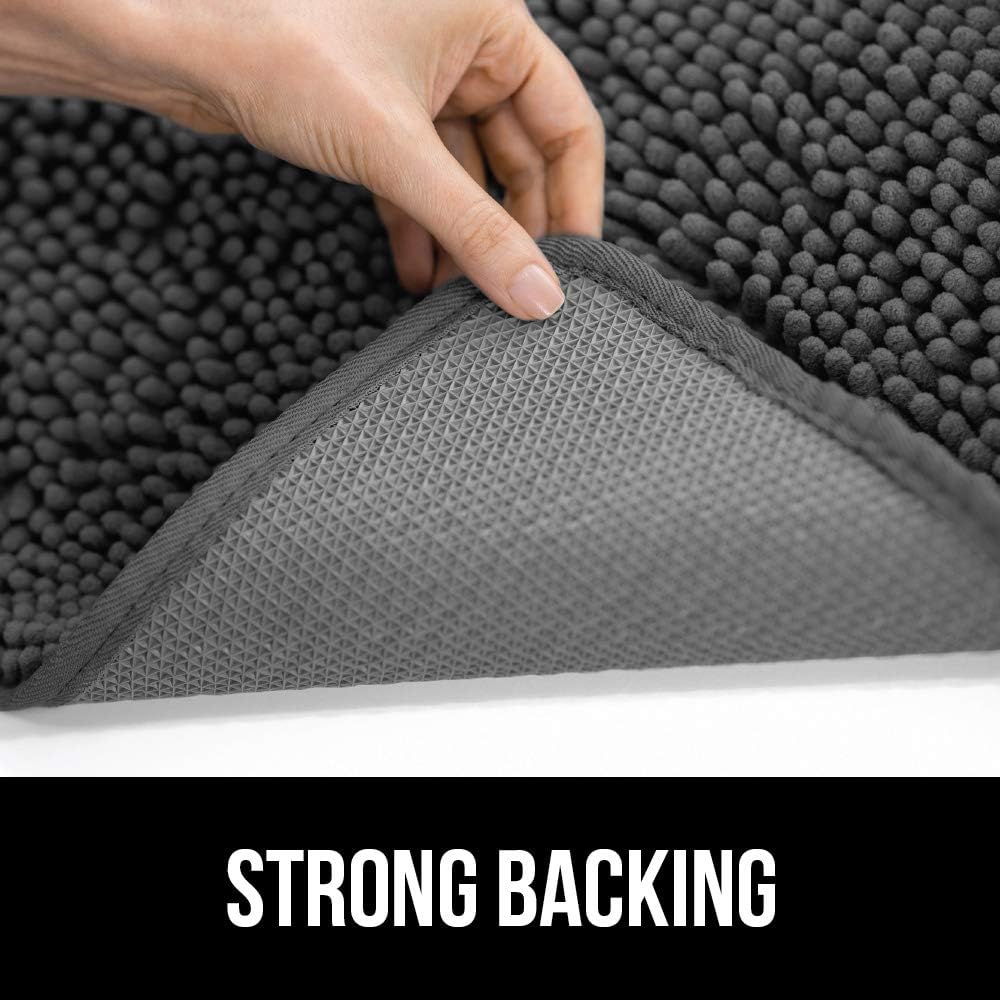 GORILLA GRIP Dog Doormat, Absorbent Doormats for Muddy Dogs Paws, 36x24 Machine Washable Soakstopper Rugs, Cleaner Floors, US Designed Pet Bed Door Mat, Indoor Entrance Pets Rug, Charcoal